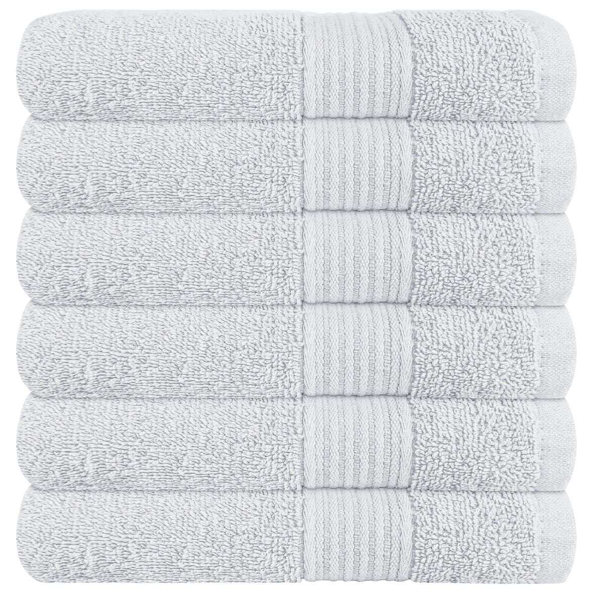 Rhodes Towel White 100% Cotton Hotel Quality Soft Super Absorbent Hand Bath Towels, Sheets & Face Cloths by OLIVIA ROCCO 6 PACK HAND TOWELS / WHITE Towels