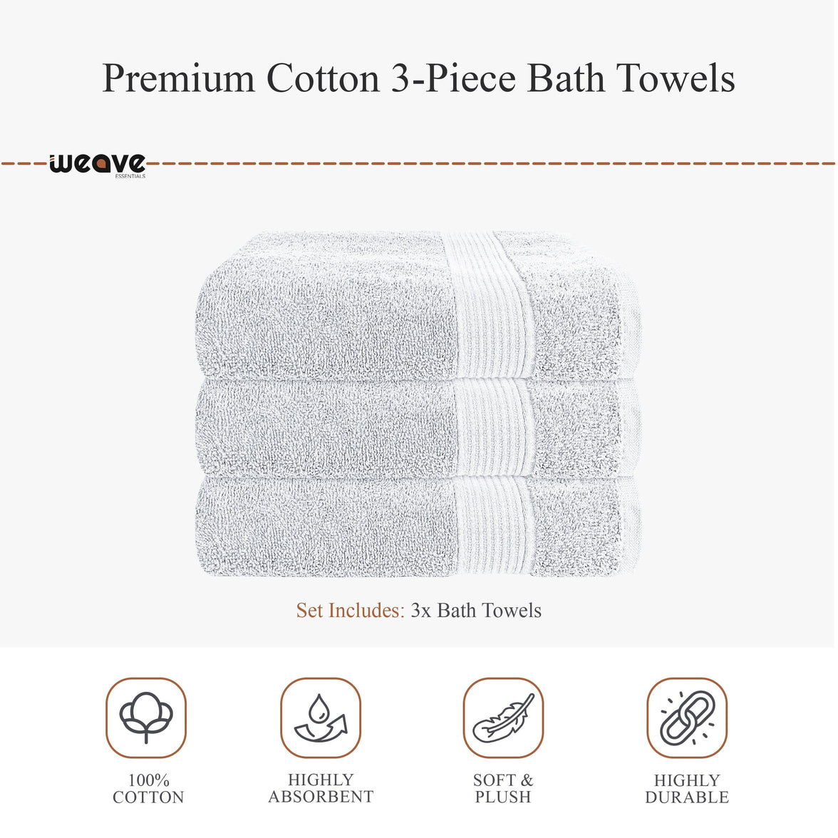 Rhodes Towel White 100% Cotton Hotel Quality Soft Super Absorbent Hand Bath Towels, Sheets & Face Cloths by OLIVIA ROCCO Towels