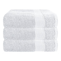 Rhodes Towel White 100% Cotton Hotel Quality Soft Super Absorbent Hand Bath Towels, Sheets & Face Cloths by OLIVIA ROCCO 3 PACK BATH TOWELS / WHITE Towels