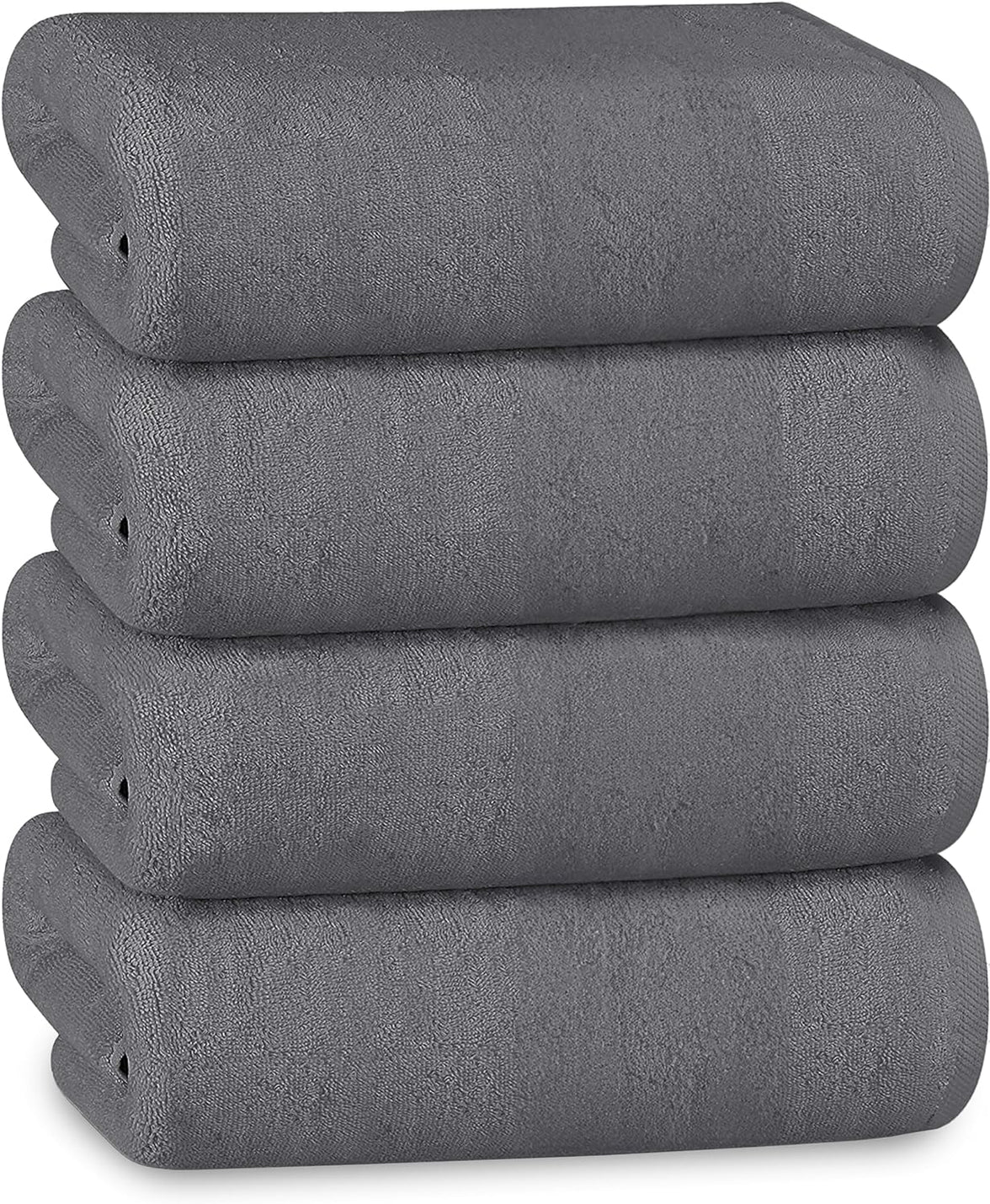 Multi-Pack Hotel Bath Sheets 500gsm Super Absorbent Quick Dry Soft Cotton Towels White Grey for B&Bs and Hospitals OLIVIA ROCCO 4 PK BATH TOWELS / GREY Towels