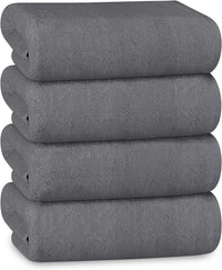 Multi-Pack Hotel Bath Sheets 500gsm Super Absorbent Quick Dry Soft Cotton Towels White Grey for B&Bs and Hospitals OLIVIA ROCCO 4 PK BATH TOWELS / GREY Towels
