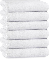 Multi-Pack Hotel Bath Sheets 500gsm Super Absorbent Quick Dry Soft Cotton Towels White Grey for B&Bs and Hospitals OLIVIA ROCCO 6 PK HAND TOWELS / WHITE Towels