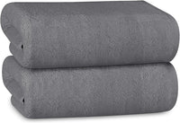 Multi-Pack Hotel Bath Sheets 500gsm Super Absorbent Quick Dry Soft Cotton Towels White Grey for B&Bs and Hospitals OLIVIA ROCCO 2 PK BATH SHEET / GREY Towels