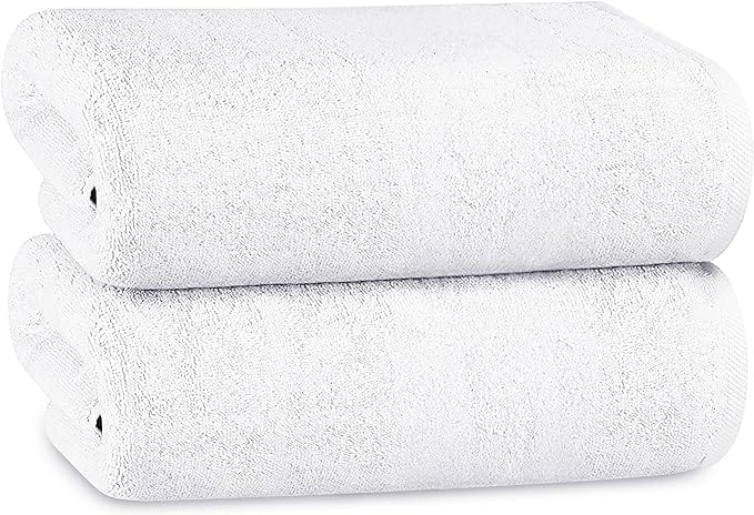 Multi-Pack Hotel Bath Sheets 500gsm Super Absorbent Quick Dry Soft Cotton Towels White Grey for B&Bs and Hospitals OLIVIA ROCCO 2 PK BATH SHEET / WHITE Towels