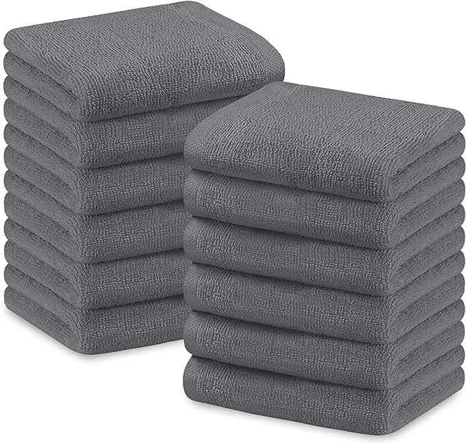 Multi-Pack Hotel Bath Sheets 500gsm Super Absorbent Quick Dry Soft Cotton Towels White Grey for B&Bs and Hospitals OLIVIA ROCCO 12 PK FACE CLOTHES / GREY Towels