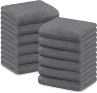 Multi-Pack Hotel Bath Sheets 500gsm Super Absorbent Quick Dry Soft Cotton Towels White Grey for B&Bs and Hospitals OLIVIA ROCCO 12 PK FACE CLOTHES / GREY Towels