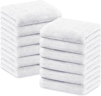 Multi-Pack Hotel Bath Sheets 500gsm Super Absorbent Quick Dry Soft Cotton Towels White Grey for B&Bs and Hospitals OLIVIA ROCCO 12 PK FACE CLOTHES / WHITE Towels