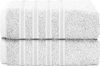 Ritz Viscose Stripe Super Soft Cotton Luxury Absorbent Towels, Jumbo Bath Sheet Packs & Towel Bale Sets Available by OLIVIA ROCCO 2 PK JUMBO BATH SHEET / WHITE Towels