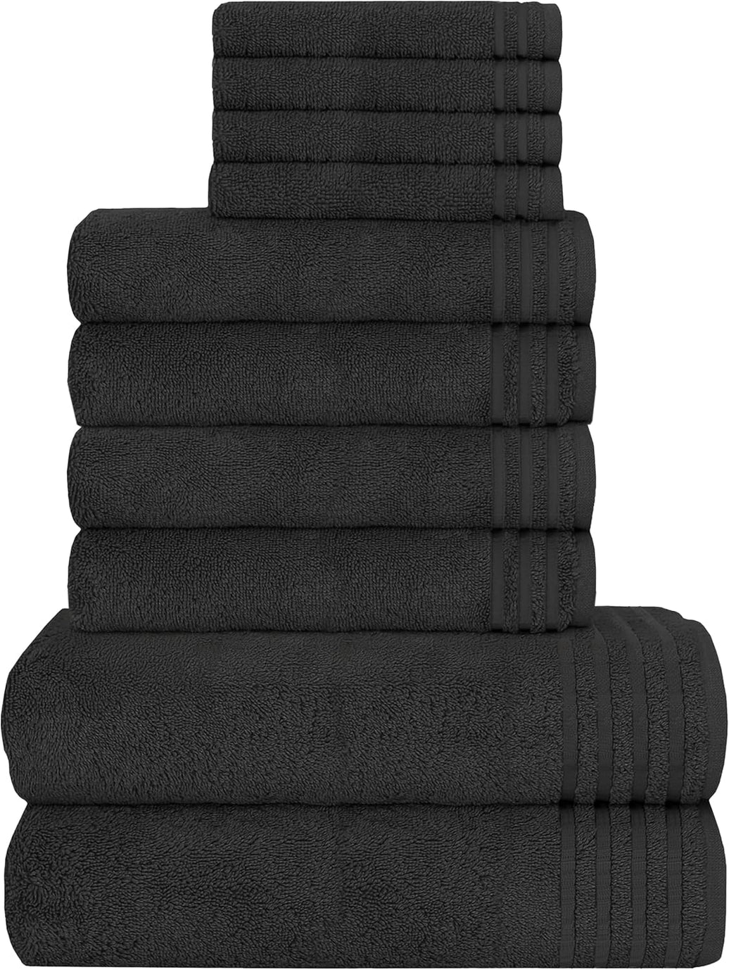 10 Piece Monaco Luxury Egyptian Cotton Towel Set 500 GSM with 4 Face Towels 4 Hand Towels 2 Bath Towels for Bathroom by OLIVIA ROCCO SLATE BLUE Towels