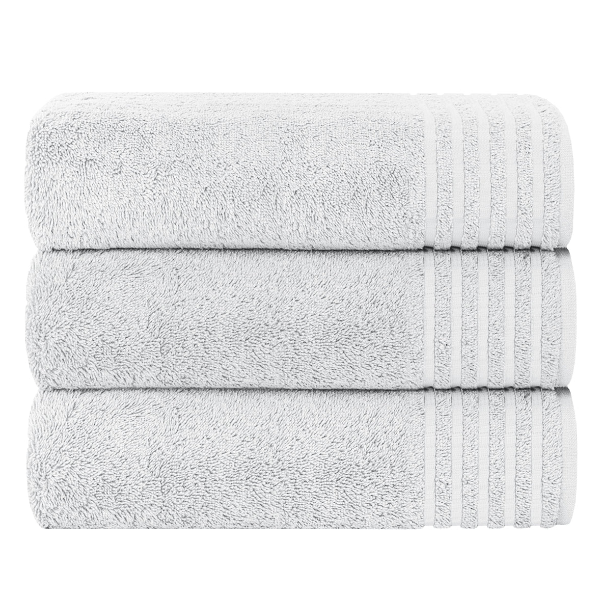 3 Pack Monaco Large Bath Sheets 100% Cotton 500GSM Highly Absorbent Towels Set for Home Gym Beach by OLIVIA ROCCO WHITE Towels