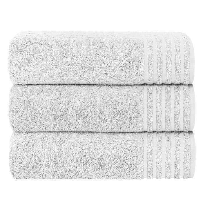 3 Pack Monaco Large Bath Sheets 100% Cotton 500GSM Highly Absorbent Towels Set for Home Gym Beach by OLIVIA ROCCO WHITE Towels