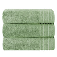 3 Pack Monaco Large Bath Sheets 100% Cotton 500GSM Highly Absorbent Towels Set for Home Gym Beach by OLIVIA ROCCO SAGE GREEN Towels