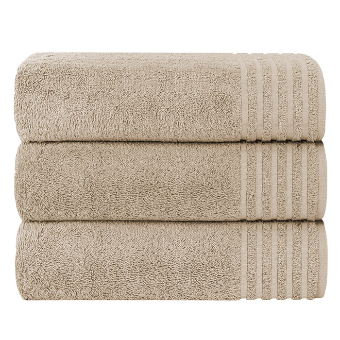 3 Pack Monaco Large Bath Sheets 100% Cotton 500GSM Highly Absorbent Towels Set for Home Gym Beach by OLIVIA ROCCO MINK Towels