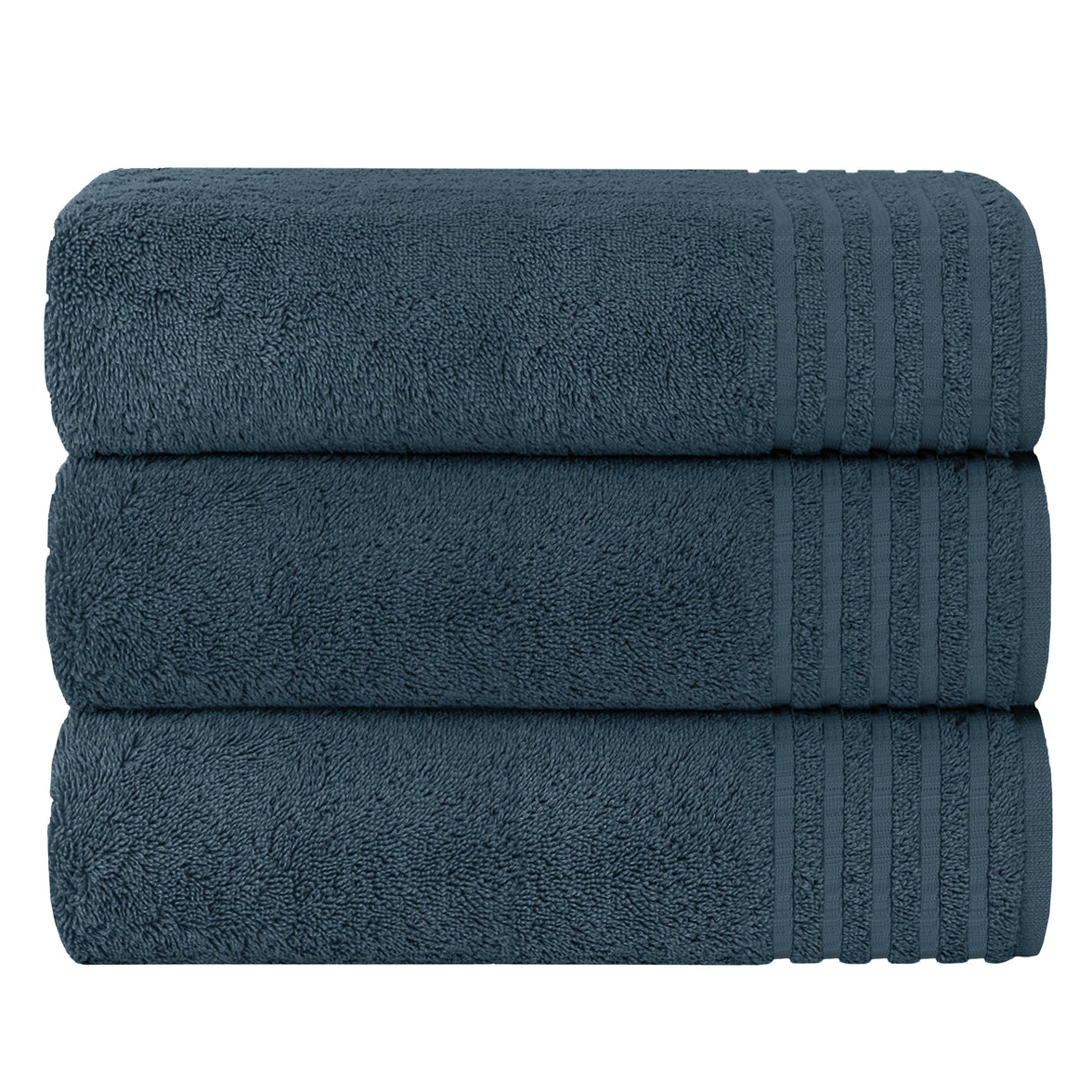 3 Pack Monaco Large Bath Sheets 100% Cotton 500GSM Highly Absorbent Towels Set for Home Gym Beach by OLIVIA ROCCO SLATE BLUE Towels