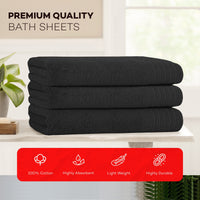 3 Pack Monaco Large Bath Sheets 100% Cotton 500GSM Highly Absorbent Towels Set for Home Gym Beach by OLIVIA ROCCO Towels