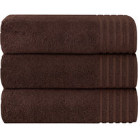 OLIVIA ROCCO Monaco 3 Pack Extra Large Bath Sheets 500GSM 100 Percent Cotton Highly Absorbent Towels For Home Gym Beach Spa Set CHOCOLATE Towels