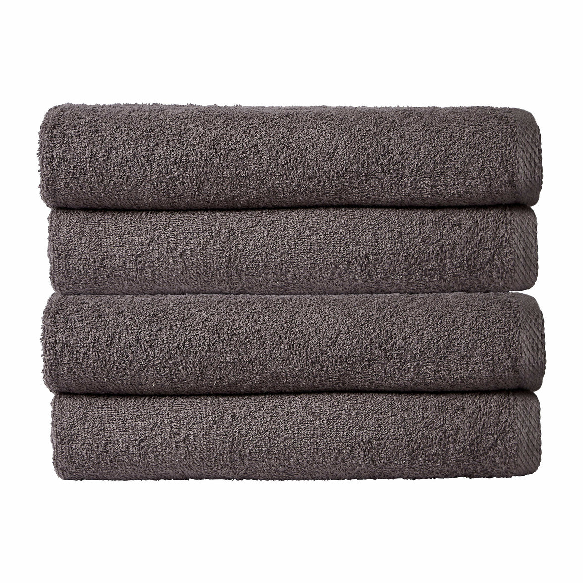 Pack of 4 Large Quick-Drying Lightweight Easycare Indus Valley Cotton Bath Sheets 80x140cm for Home Travel Gym Holidays Multiple Colours by OLIVIA ROCCO CHARCOAL Towels