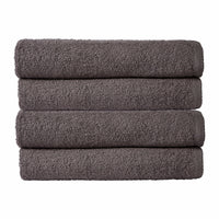 Pack of 4 Large Quick-Drying Lightweight Easycare Indus Valley Cotton Bath Sheets 80x140cm for Home Travel Gym Holidays Multiple Colours by OLIVIA ROCCO CHARCOAL Towels