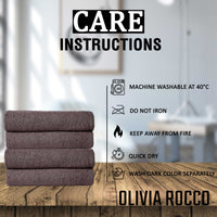 Pack of 4 Large Quick-Drying Lightweight Easycare Indus Valley Cotton Bath Sheets 80x140cm for Home Travel Gym Holidays Multiple Colours by OLIVIA ROCCO Towels
