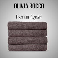 Pack of 4 Large Quick-Drying Lightweight Easycare Indus Valley Cotton Bath Sheets 80x140cm for Home Travel Gym Holidays Multiple Colours by OLIVIA ROCCO Towels