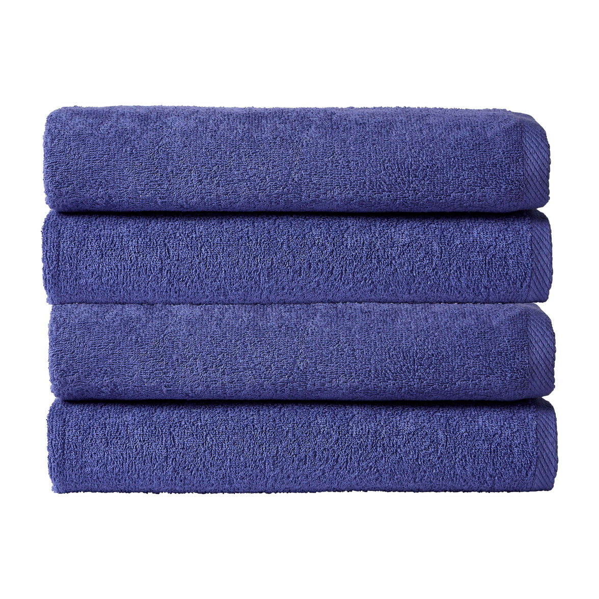 Pack of 4 Large Quick-Drying Lightweight Easycare Indus Valley Cotton Bath Sheets 80x140cm for Home Travel Gym Holidays Multiple Colours by OLIVIA ROCCO COBALT Towels