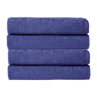 Pack of 4 Large Quick-Drying Lightweight Easycare Indus Valley Cotton Bath Sheets 80x140cm for Home Travel Gym Holidays Multiple Colours by OLIVIA ROCCO COBALT Towels