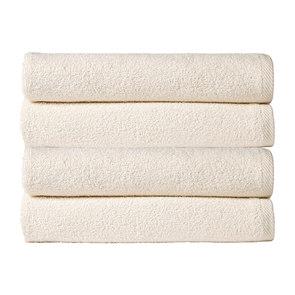 Pack of 4 Large Quick-Drying Lightweight Easycare Indus Valley Cotton Bath Sheets 80x140cm for Home Travel Gym Holidays Multiple Colours by OLIVIA ROCCO CREAM Towels