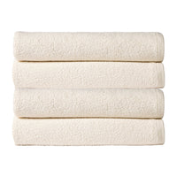 Pack of 4 Large Quick-Drying Lightweight Easycare Indus Valley Cotton Bath Sheets 80x140cm for Home Travel Gym Holidays Multiple Colours by OLIVIA ROCCO CREAM Towels