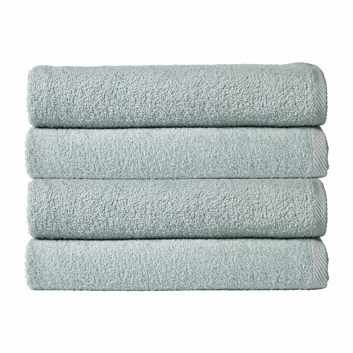 Pack of 4 Large Quick-Drying Lightweight Easycare Indus Valley Cotton Bath Sheets 80x140cm for Home Travel Gym Holidays Multiple Colours by OLIVIA ROCCO DUCKEGG Towels
