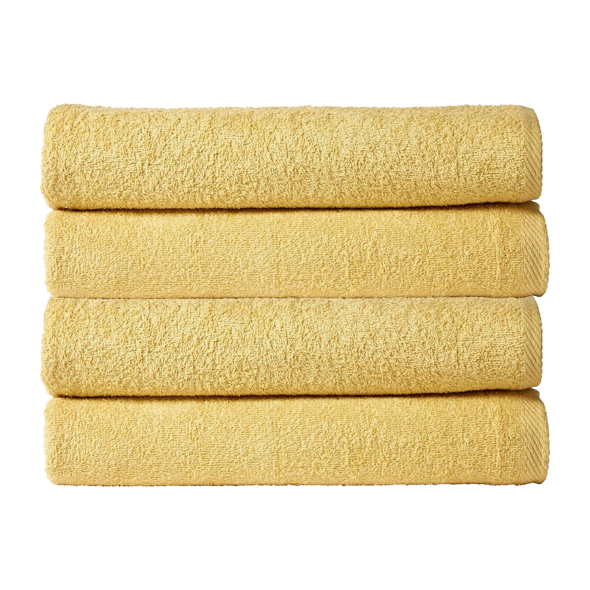 Pack of 4 Large Quick-Drying Lightweight Easycare Indus Valley Cotton Bath Sheets 80x140cm for Home Travel Gym Holidays Multiple Colours by OLIVIA ROCCO OCHRE Towels