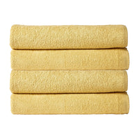 Pack of 4 Large Quick-Drying Lightweight Easycare Indus Valley Cotton Bath Sheets 80x140cm for Home Travel Gym Holidays Multiple Colours by OLIVIA ROCCO OCHRE Towels