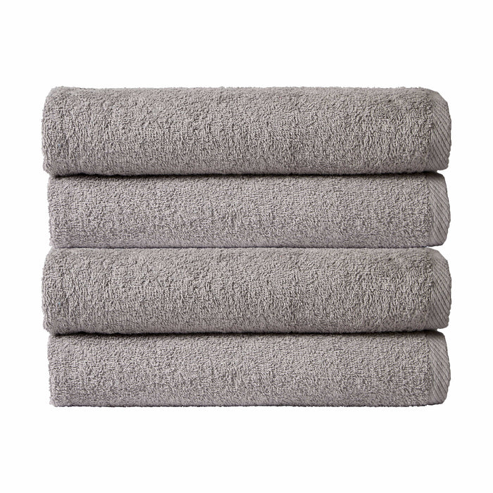 Pack of 4 Large Quick-Drying Lightweight Easycare Indus Valley Cotton Bath Sheets 80x140cm for Home Travel Gym Holidays Multiple Colours by OLIVIA ROCCO SILVER Towels