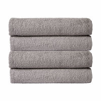 Pack of 4 Large Quick-Drying Lightweight Easycare Indus Valley Cotton Bath Sheets 80x140cm for Home Travel Gym Holidays Multiple Colours by OLIVIA ROCCO SILVER Towels