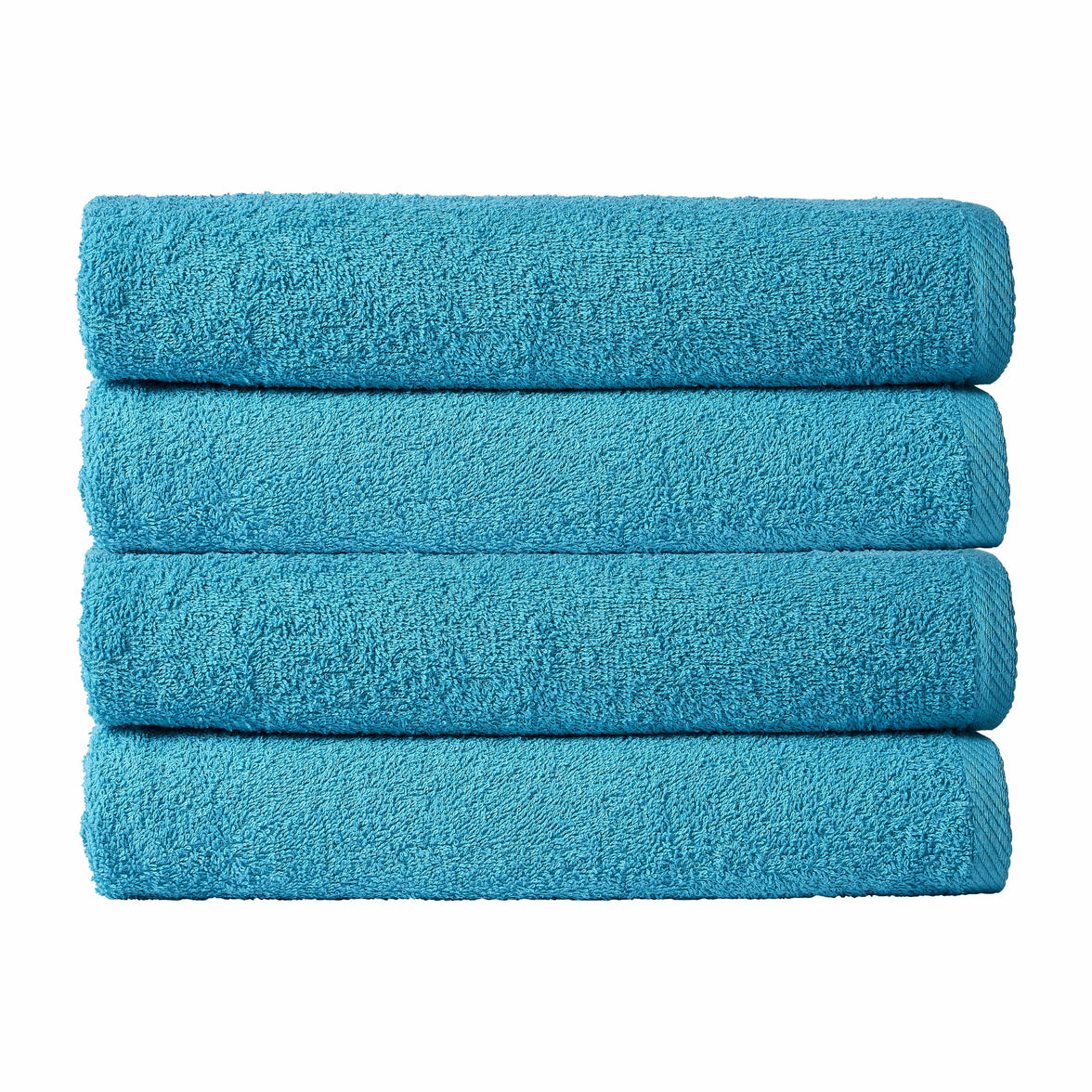 Pack of 4 Large Quick-Drying Lightweight Easycare Indus Valley Cotton Bath Sheets 80x140cm for Home Travel Gym Holidays Multiple Colours by OLIVIA ROCCO TEAL Towels