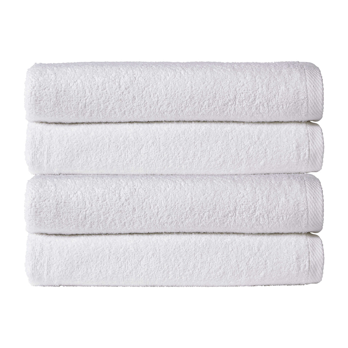 Pack of 4 Large Quick-Drying Lightweight Easycare Indus Valley Cotton Bath Sheets 80x140cm for Home Travel Gym Holidays Multiple Colours by OLIVIA ROCCO WHITE Towels