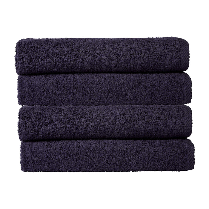 Pack of 4 Large Quick-Drying Lightweight Easycare Indus Valley Cotton Bath Sheets 80x140cm for Home Travel Gym Holidays Multiple Colours by OLIVIA ROCCO NAVY Towels