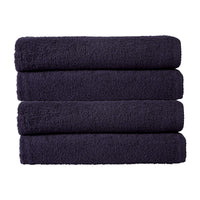 Pack of 4 Large Quick-Drying Lightweight Easycare Indus Valley Cotton Bath Sheets 80x140cm for Home Travel Gym Holidays Multiple Colours by OLIVIA ROCCO NAVY Towels