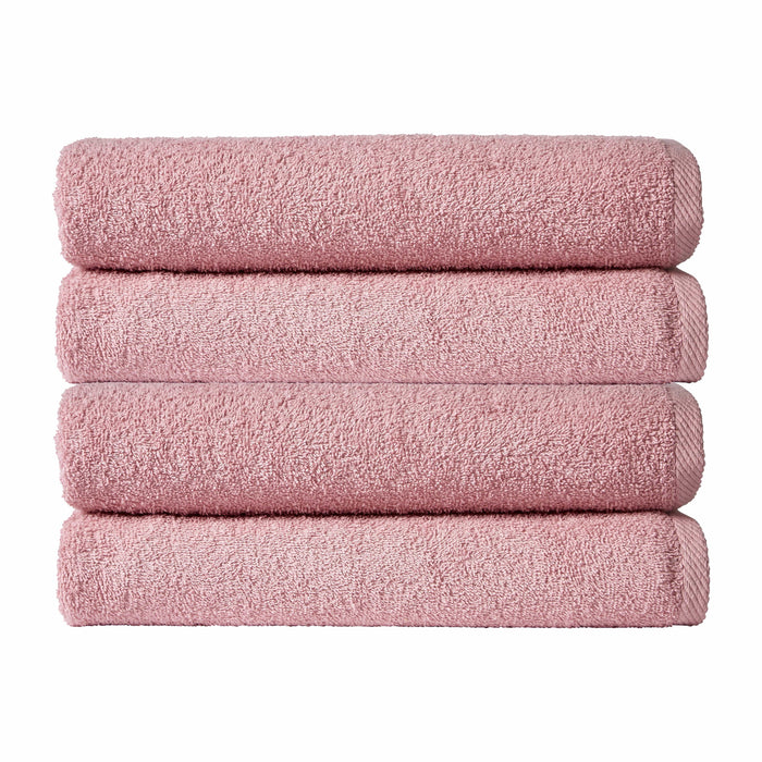 Pack of 4 Large Quick-Drying Lightweight Easycare Indus Valley Cotton Bath Sheets 80x140cm for Home Travel Gym Holidays Multiple Colours by OLIVIA ROCCO BLUSH PINK Towels