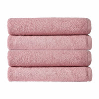 Pack of 4 Large Quick-Drying Lightweight Easycare Indus Valley Cotton Bath Sheets 80x140cm for Home Travel Gym Holidays Multiple Colours by OLIVIA ROCCO BLUSH PINK Towels
