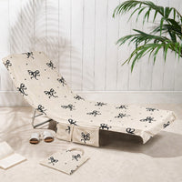 OLIVIA ROCCO Sun Lounger Beach Towels Soft Quick-Dry Sand Free Absorbent Sun Bed Towel with Pockets Lightweight Large Beach in a Bag Holiday BOWS Towels