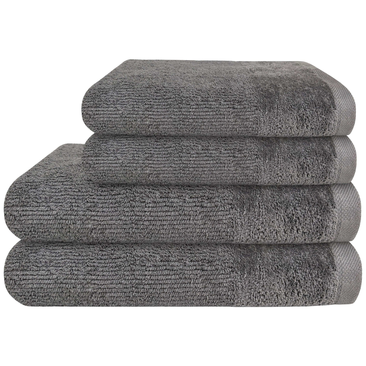 4 Piece Regal Towel Bale Set with 2 Large Bath & 2 Hand Towels Ultra Soft Quick Drying Highly Absorbent 100% Cotton Bathroom Sets by Olivia Rocco Grey Towels