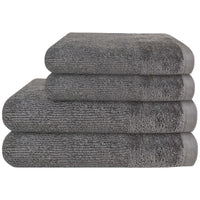 4 Piece Regal Towel Bale Set with 2 Large Bath & 2 Hand Towels Ultra Soft Quick Drying Highly Absorbent 100% Cotton Bathroom Sets by Olivia Rocco Grey Towels