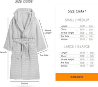 Women's Hydro Ribbed Ultra Soft 100% Cotton Hooded Bath Robes with Pockets and Belt Luxury Terry Towelling Loungewear Sleepwear in White and Grey by OLIVIA ROCCO Towels