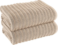 Hydro Cotton Ribbed Towels Highly Absorbent Luxurious Soft Lightweight Quick Dry, Jumbo Bath Sheet Packs & Towel Bale Sets Available by OLIVIA ROCCO MINK / 2 PK JUMBO BATH SHEET Towels