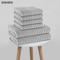 Hydro Cotton Ribbed Towels Highly Absorbent Luxurious Soft Lightweight Quick Dry, Jumbo Bath Sheet Packs & Towel Bale Sets Available by OLIVIA ROCCO Towels