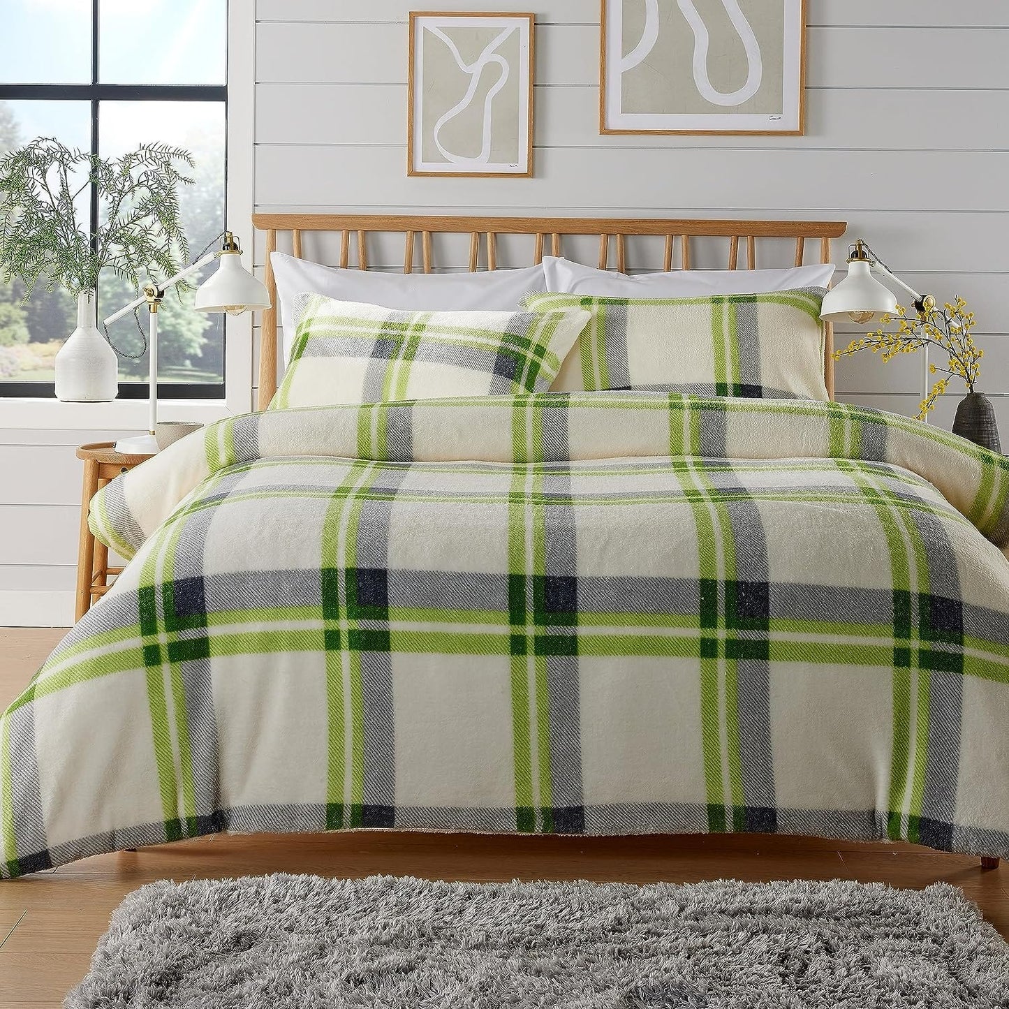 Orkney Check Printed Duvet Sets SINGLE / CHECK GREEN OLIVIA ROCCO Duvet Covers