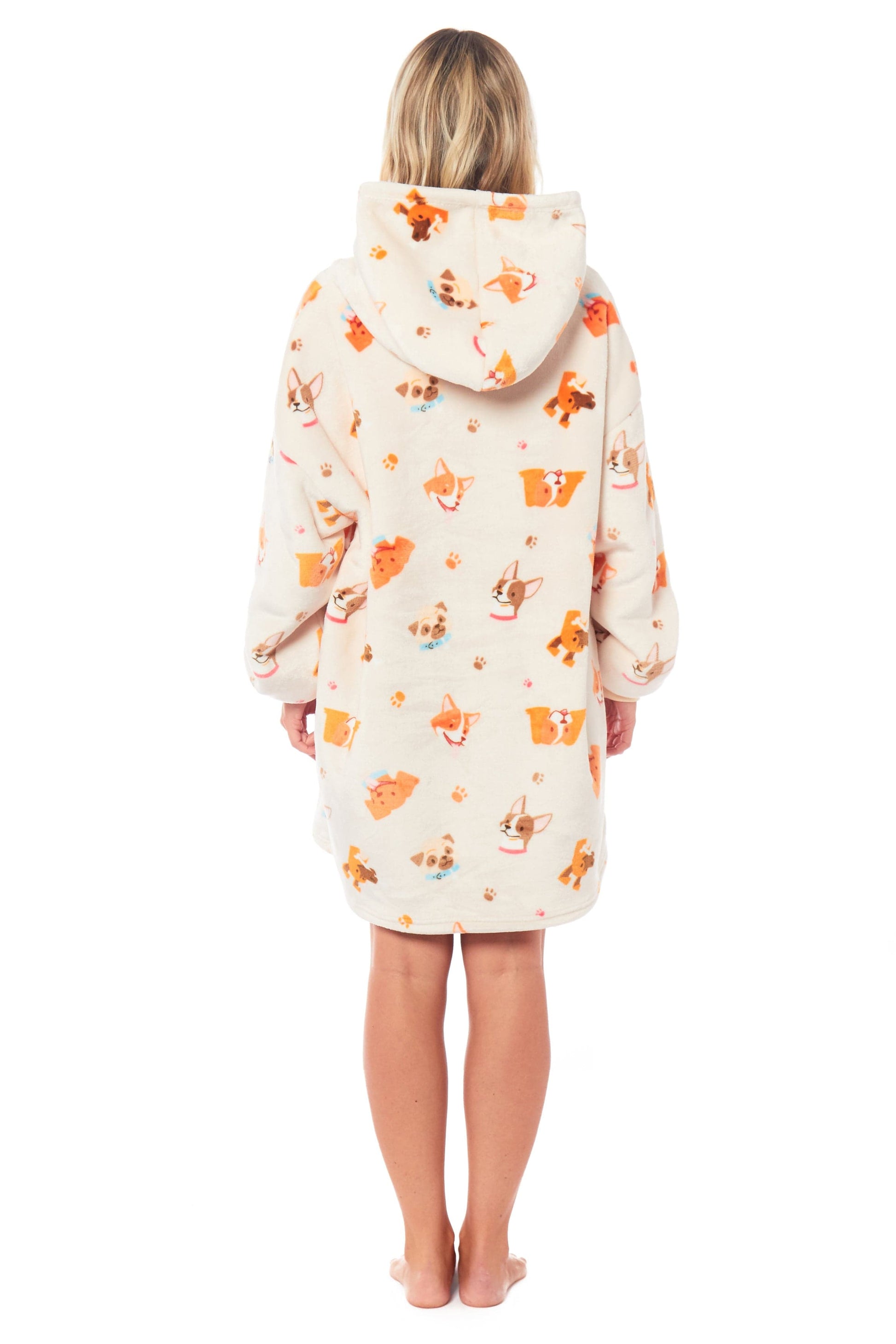 Oversized Dogs Hooded Plush Fleece With Reversible Sherpa Blanket DOGS Daisy Dreamer Hooded Blanket
