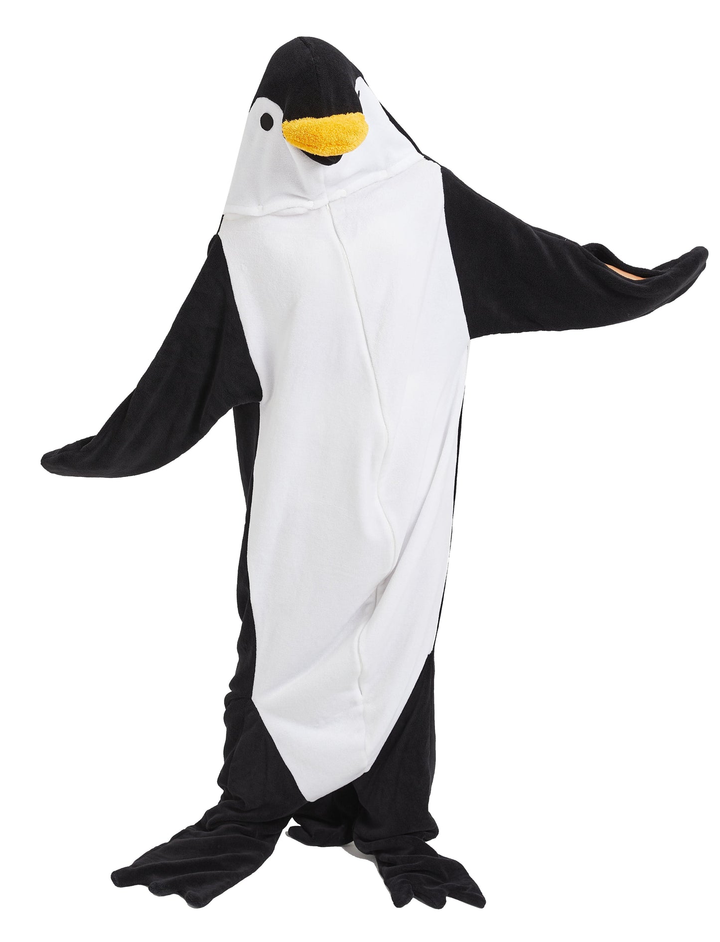 Oversized Penguin Animal Wearable Blanket Hoodie Soft Fleece Hooded Blanket with Sleeves Warm Winter Loungewear by OLIVIA ROCCO PENGUIN Hooded Blanket