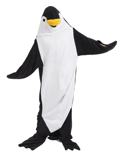 Oversized Penguin Animal Wearable Blanket Hoodie Soft Fleece Hooded Blanket with Sleeves Warm Winter Loungewear by OLIVIA ROCCO PENGUIN Hooded Blanket