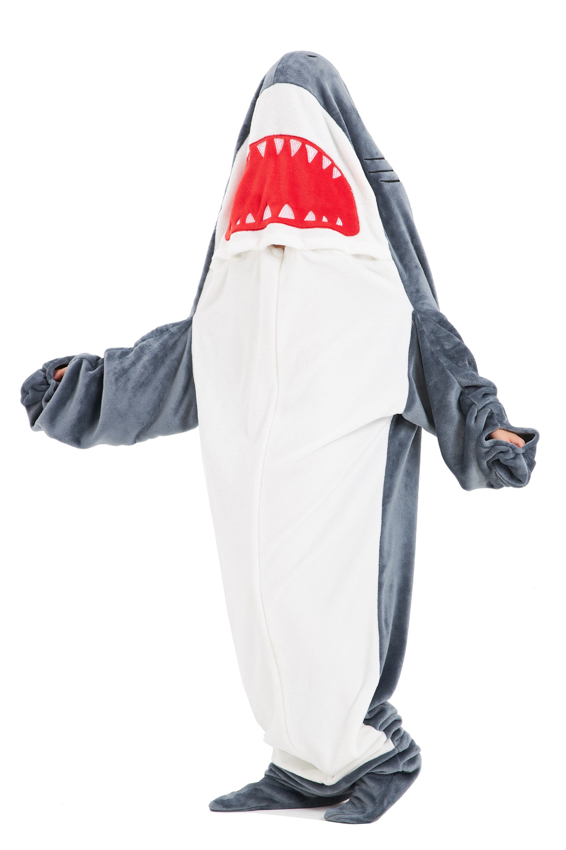 Oversized Shark Animal Wearable Blanket Hoodie Soft Fleece Hooded Blanket with Sleeves Warm Winter Loungewear by OLIVIA ROCCO SHARK Hooded Blanket